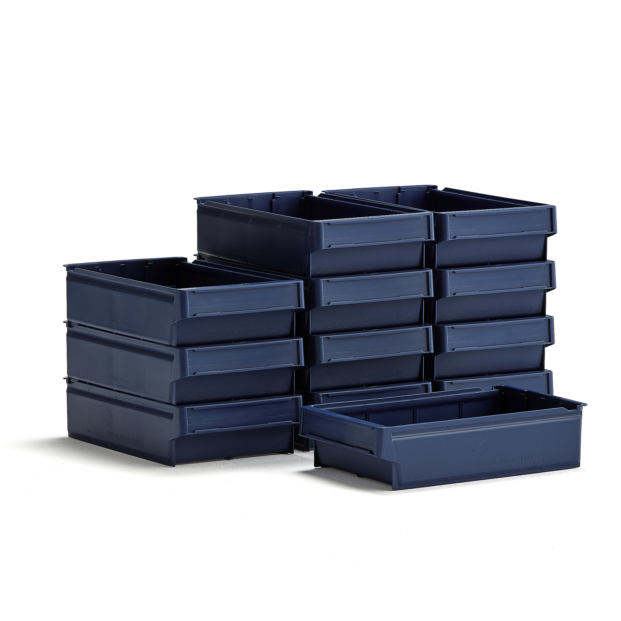 Úložné plastové boxy DETAIL, 400x230x100 mm, modré, 12 ks