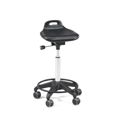 Pracovná dielenská stolička PEYTON, s kolieskami, výška 600-790 mm