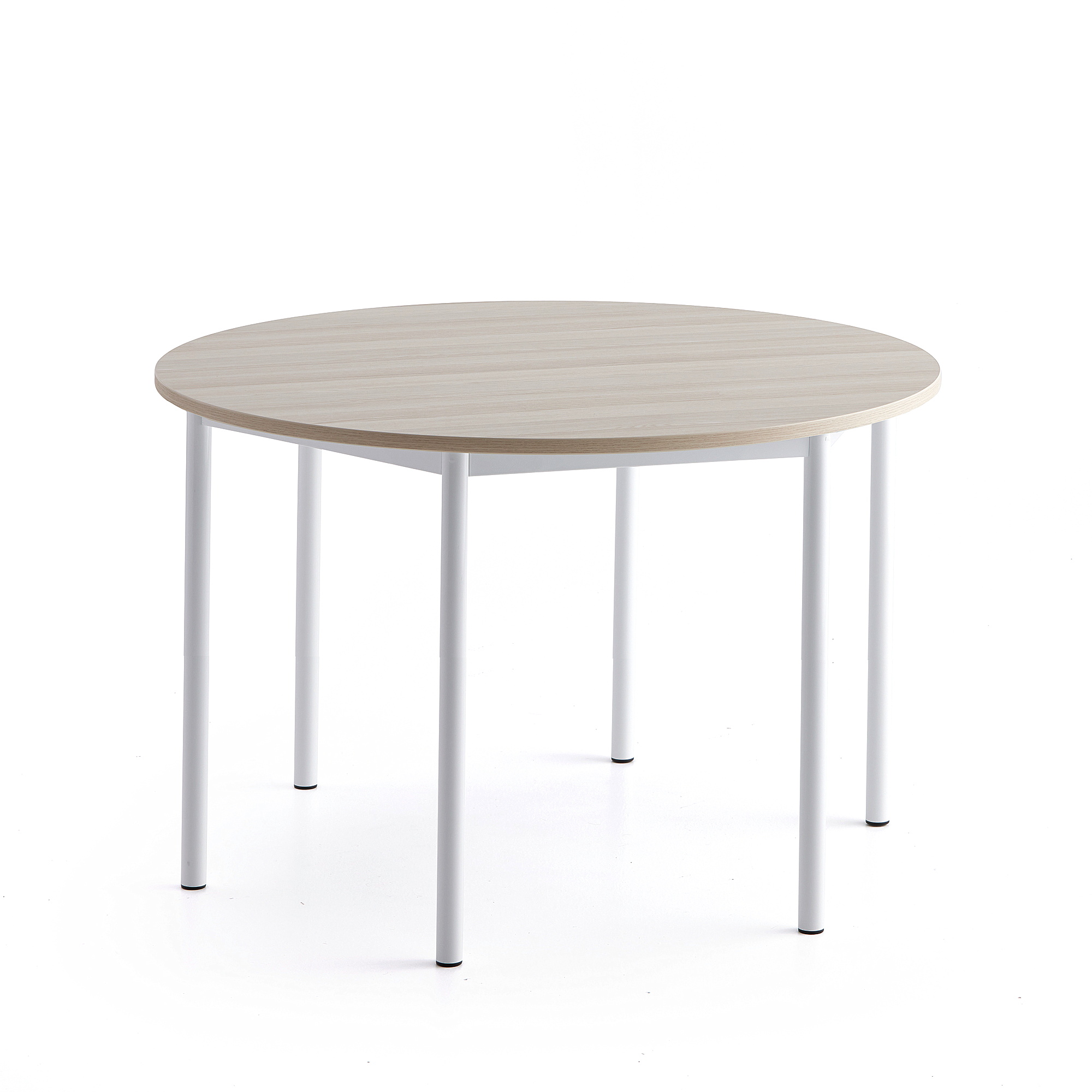 Stôl SONITUS PLUS, Ø1200x760 mm, HPL - jaseň, biela