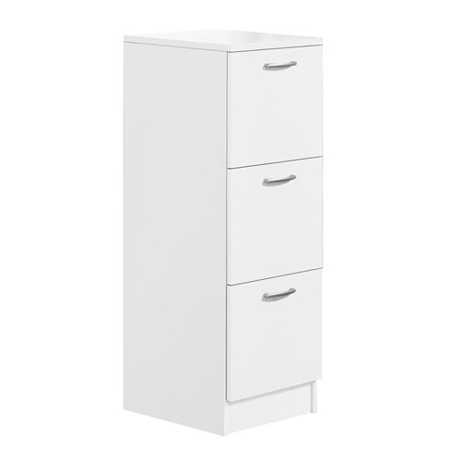 Skrinka na triedenie odpadu, 3 zásuvky, biela