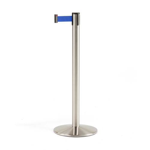 Bariérový systém, 3650 mm, leštená oceľ, modrá páska