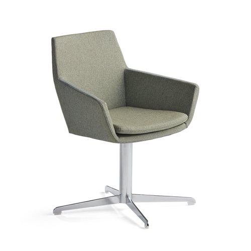 Konferenčná stolička Fairview, chróm, zelenomodrá