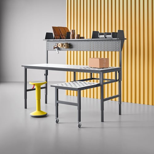 Dielenský stôl Cargo s valčekmi, 2000x750 mm, výsuvná doska + príslušenstvo