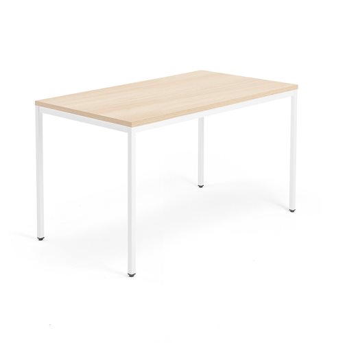 Kancelársky pracovný stôl QBUS, 1400x800 mm, dub/biela
