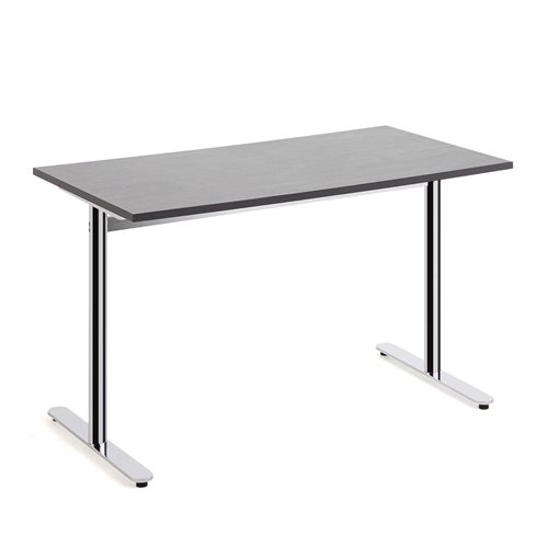 Stôl TILO, 1200x800x720 mm, chróm / tmavošedá