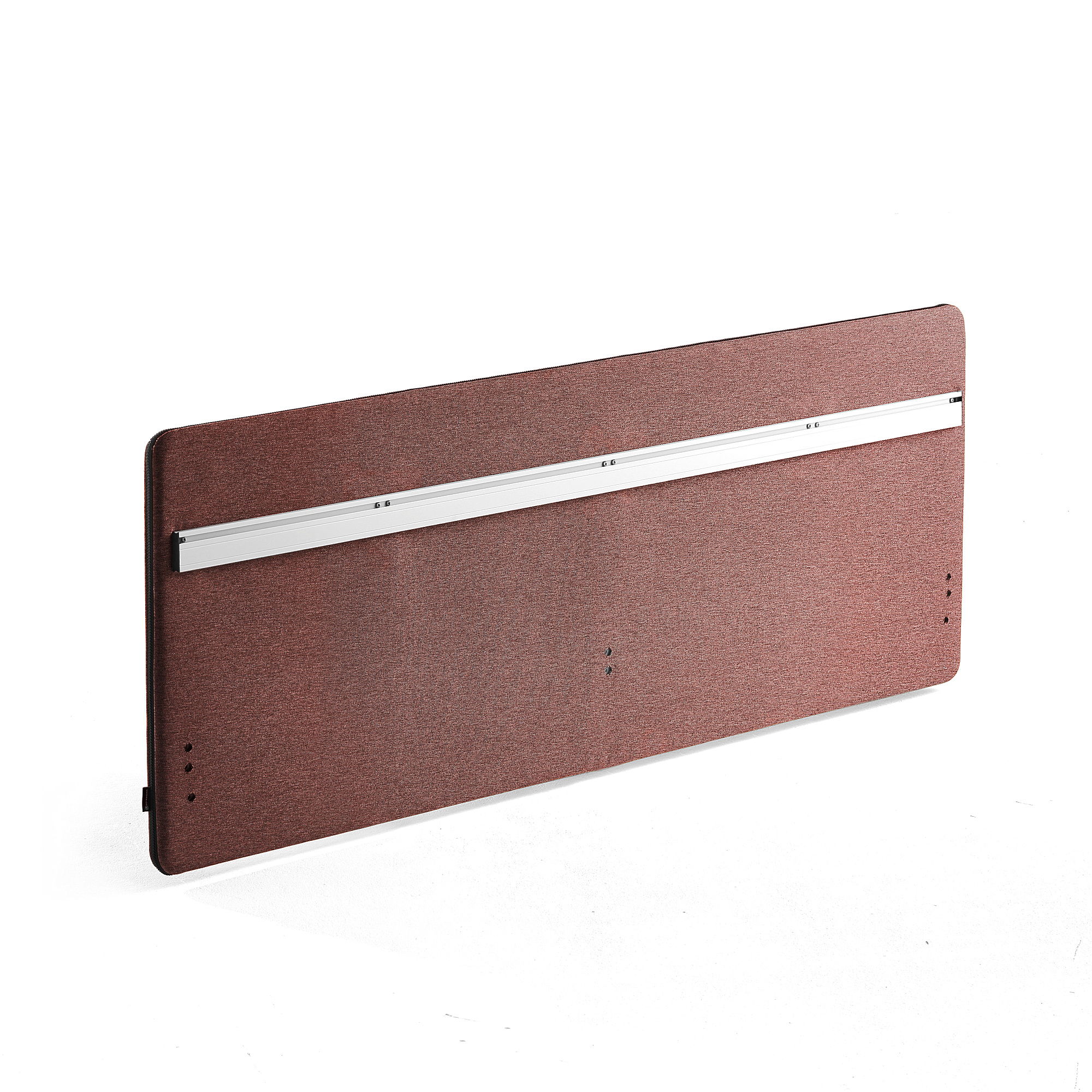 Vystužený stolový paraván ZIP RIVET, 1800x650 mm, tehlová, čierny zips