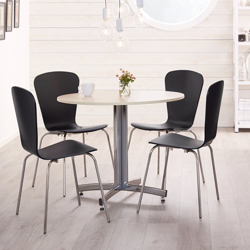 Jedálenská stolička MILLA, čierna / chróm