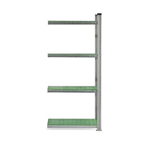 Regál na potraviny TRANSFORM, prídavná sekcia, 1972x900x400 mm, zelený