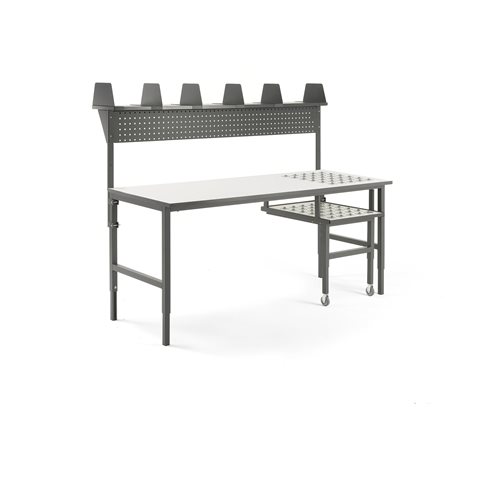 Dielenský stôl Cargo s valčekmi, 2000x750 mm, výsuvná doska + príslušenstvo