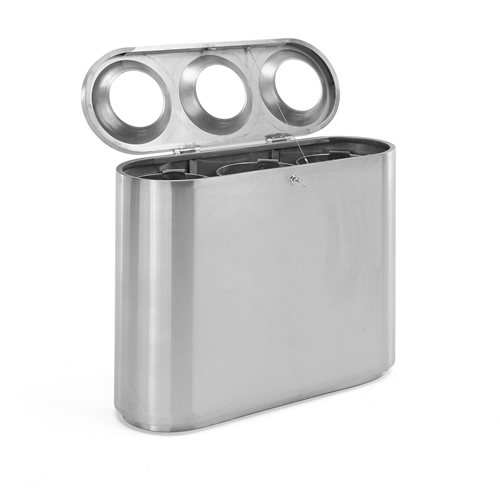 Odpadkový kôš na triedenie odpadu Clark, 3x48 L, nerez