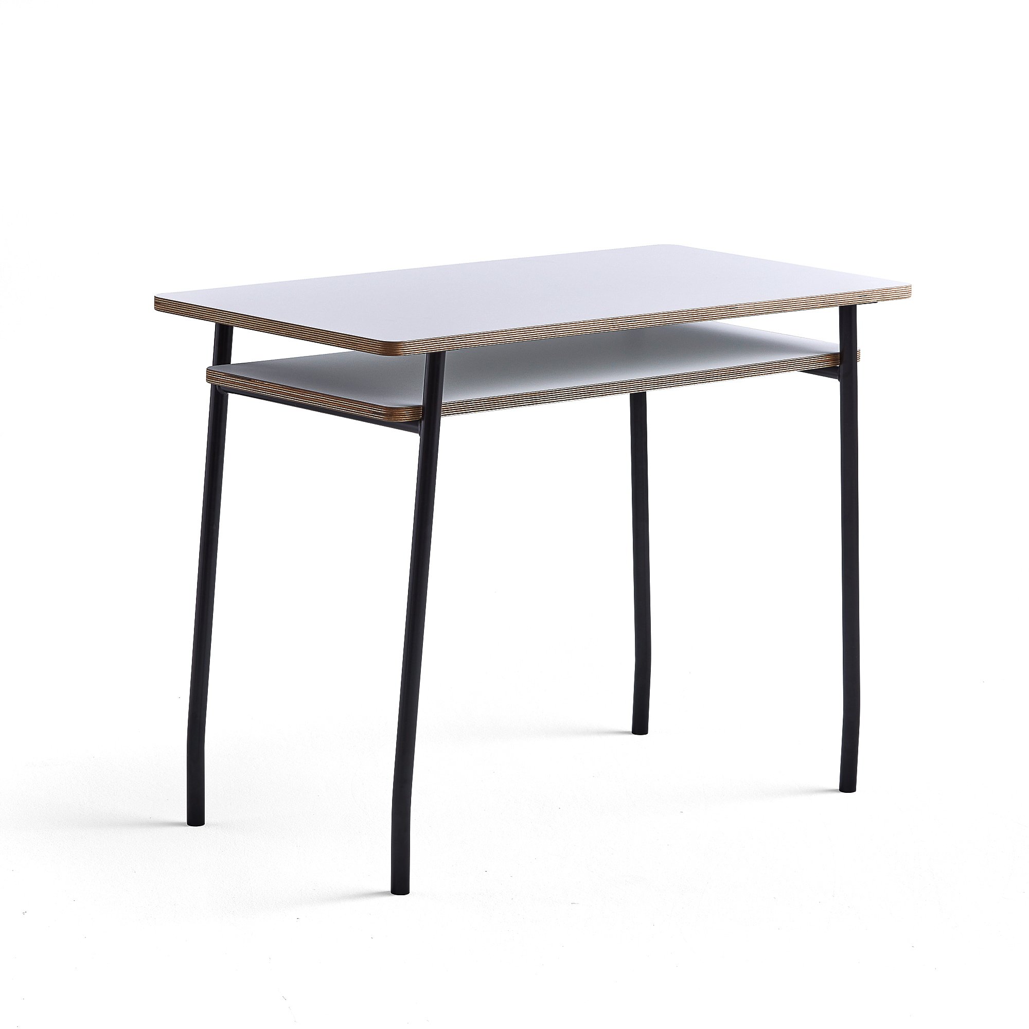 Stôl NOVUS, 1000x500 mm, čierny rám, biela doska