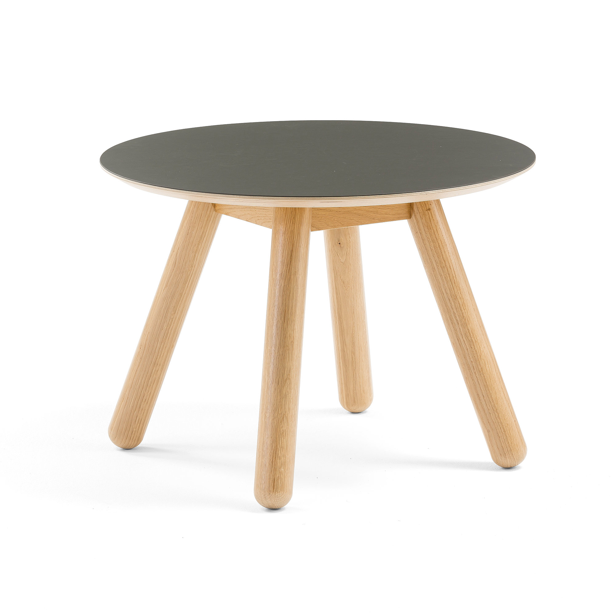 Konferenčný stolík Radius, Ø700x500 mm, dub / čierna