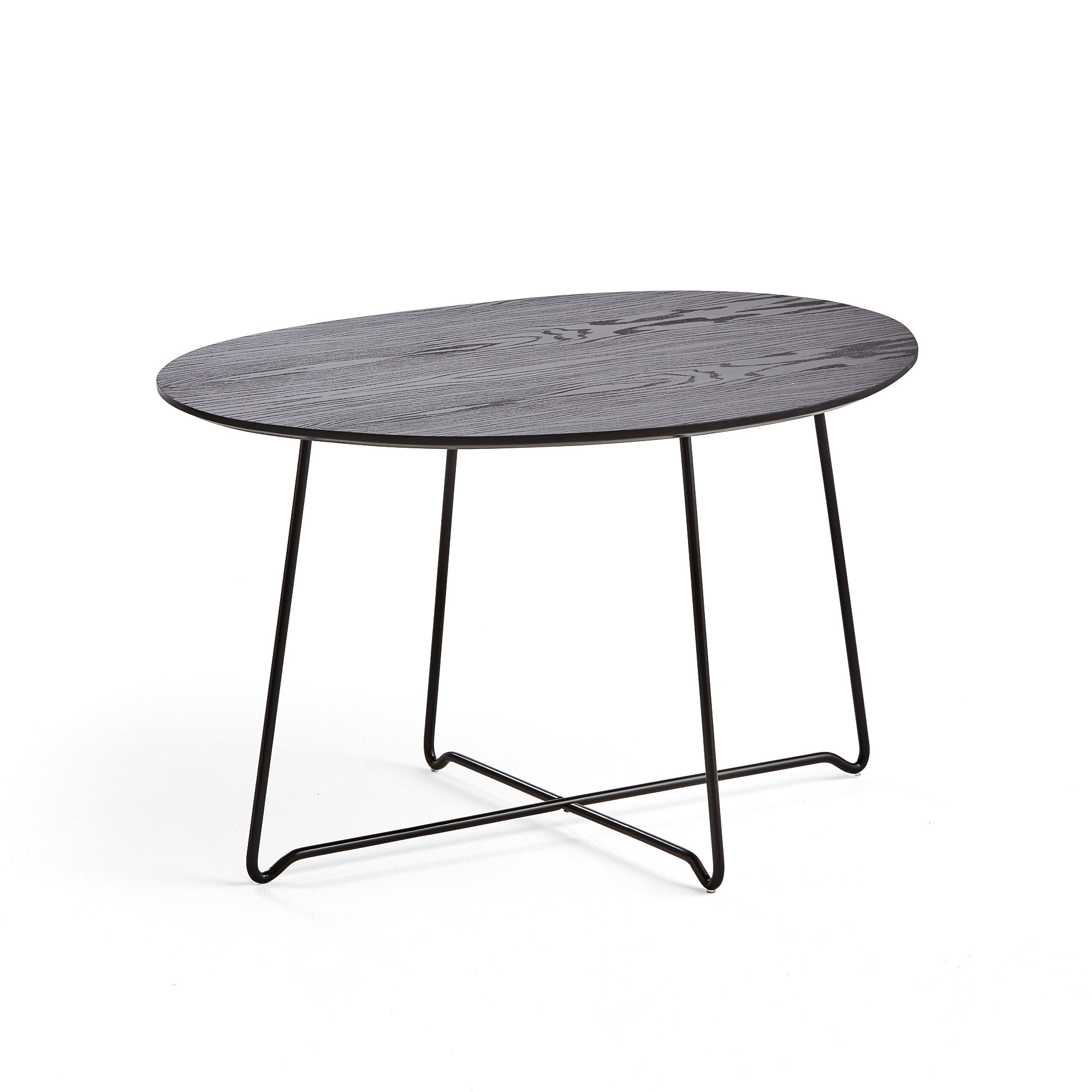 Kaviarenský stôl IRIS, asymetrický, čierna, čierny dub