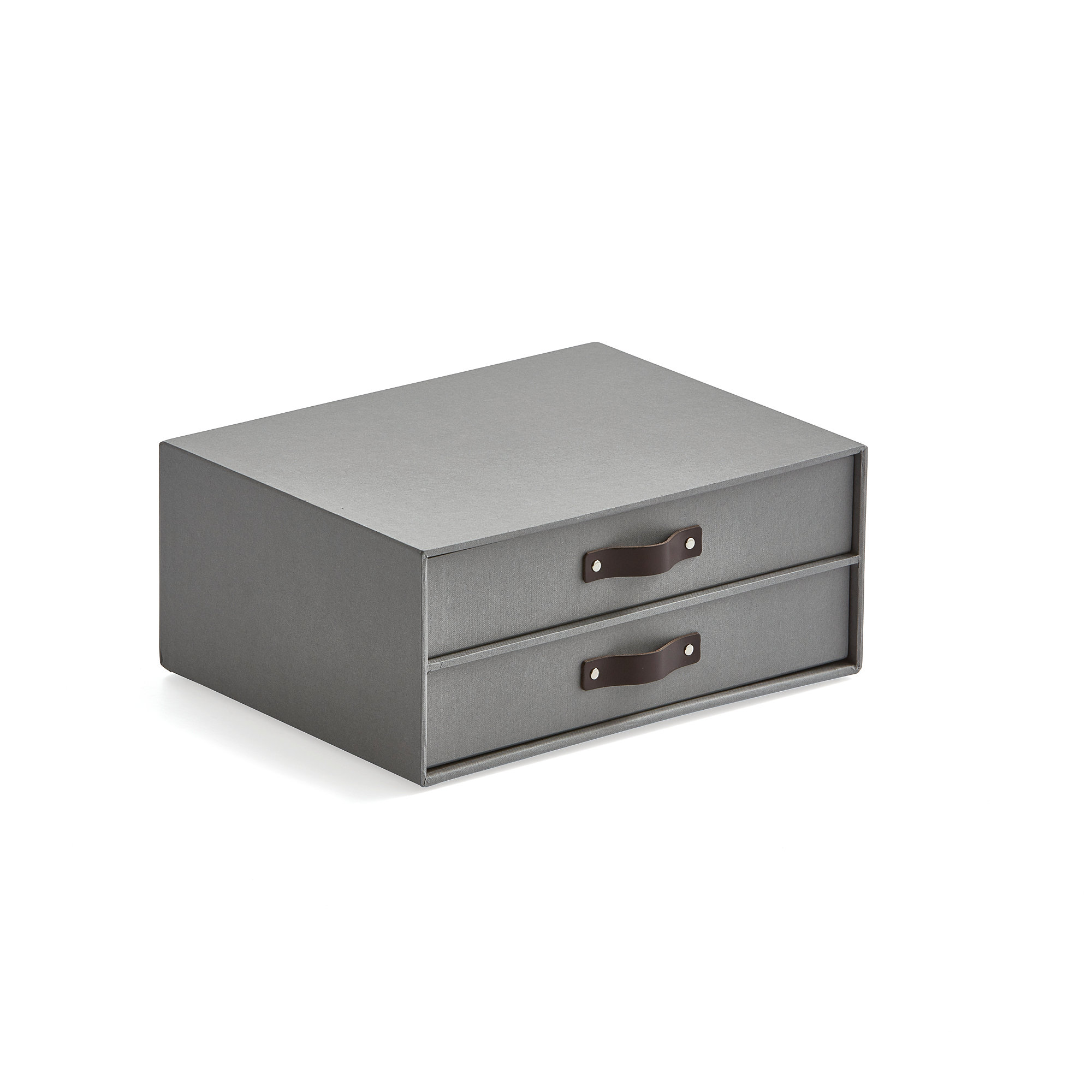 Úložný box TIDY, s 2 zásuvkami, šedý, 255x330x145 mm