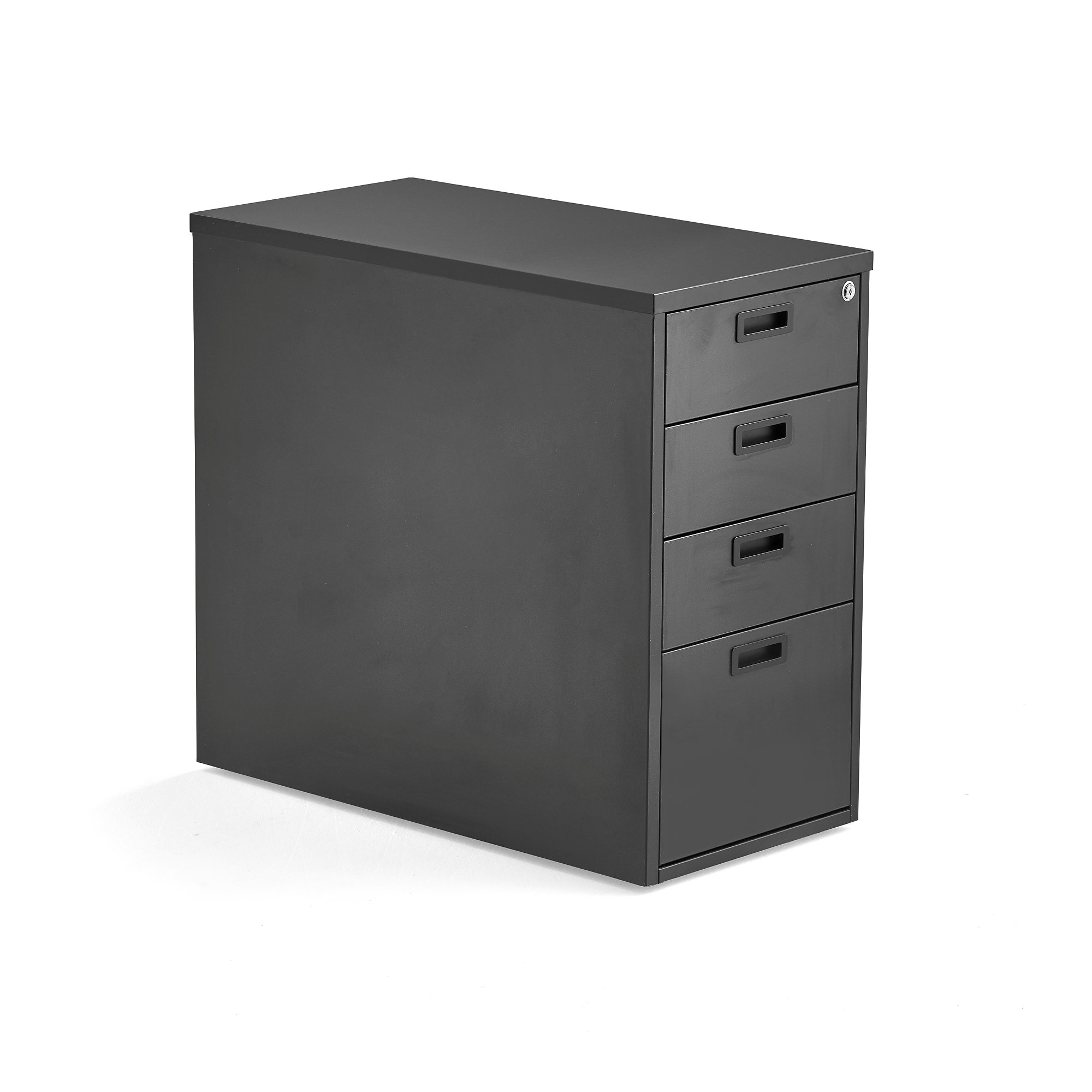 Kancelársky zásuvkový kontajner MODULUS, 4 zásuvky, uzamykateľný, čierna