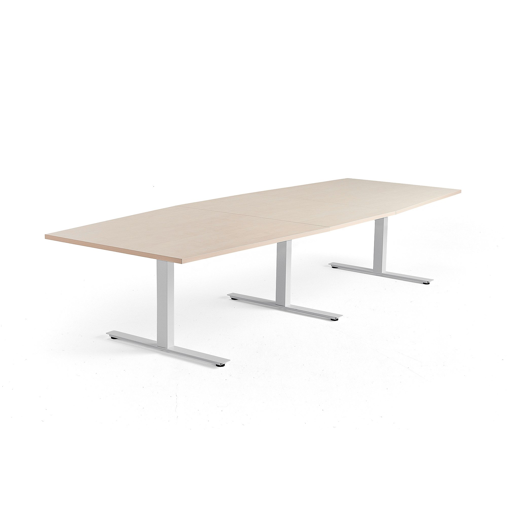 Rokovací stôl MODULUS, 3200x1200 mm, T-rám, biela, breza