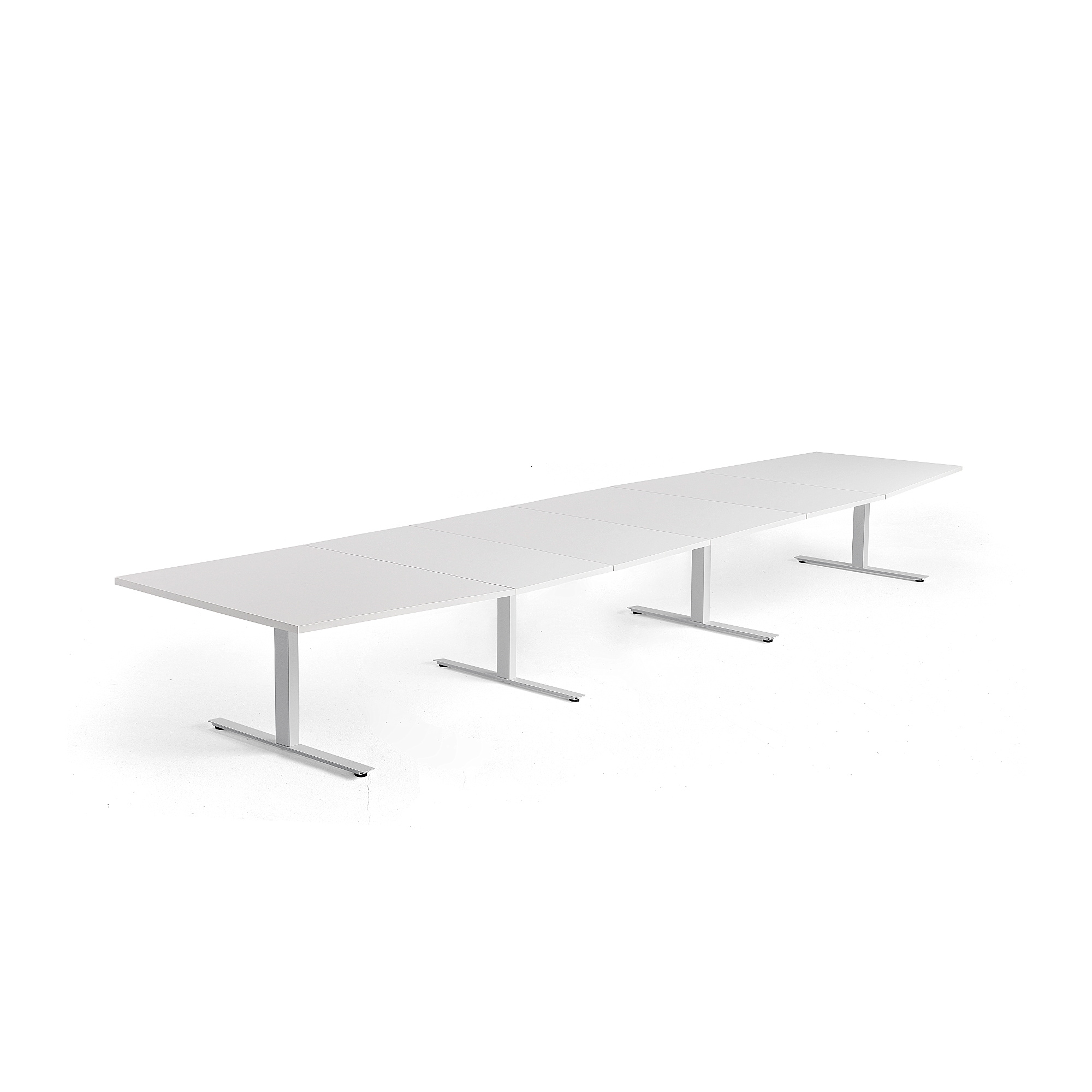 Rokovací stôl MODULUS, 5600x1200 mm, T-rám, biela, biela