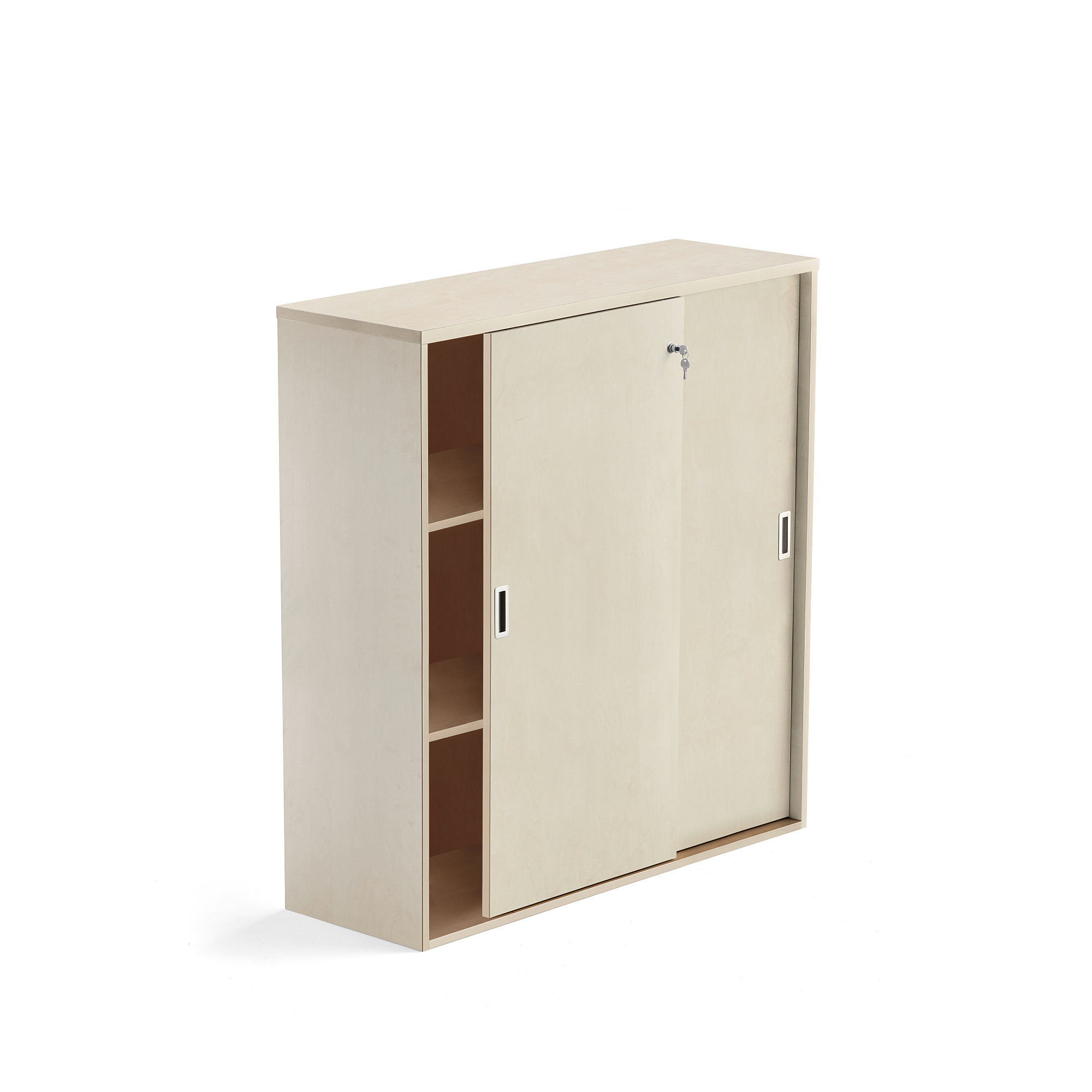 Kancelárska skriňa s posuvnými dverami MODULUS XL, 1200x1200 mm, breza