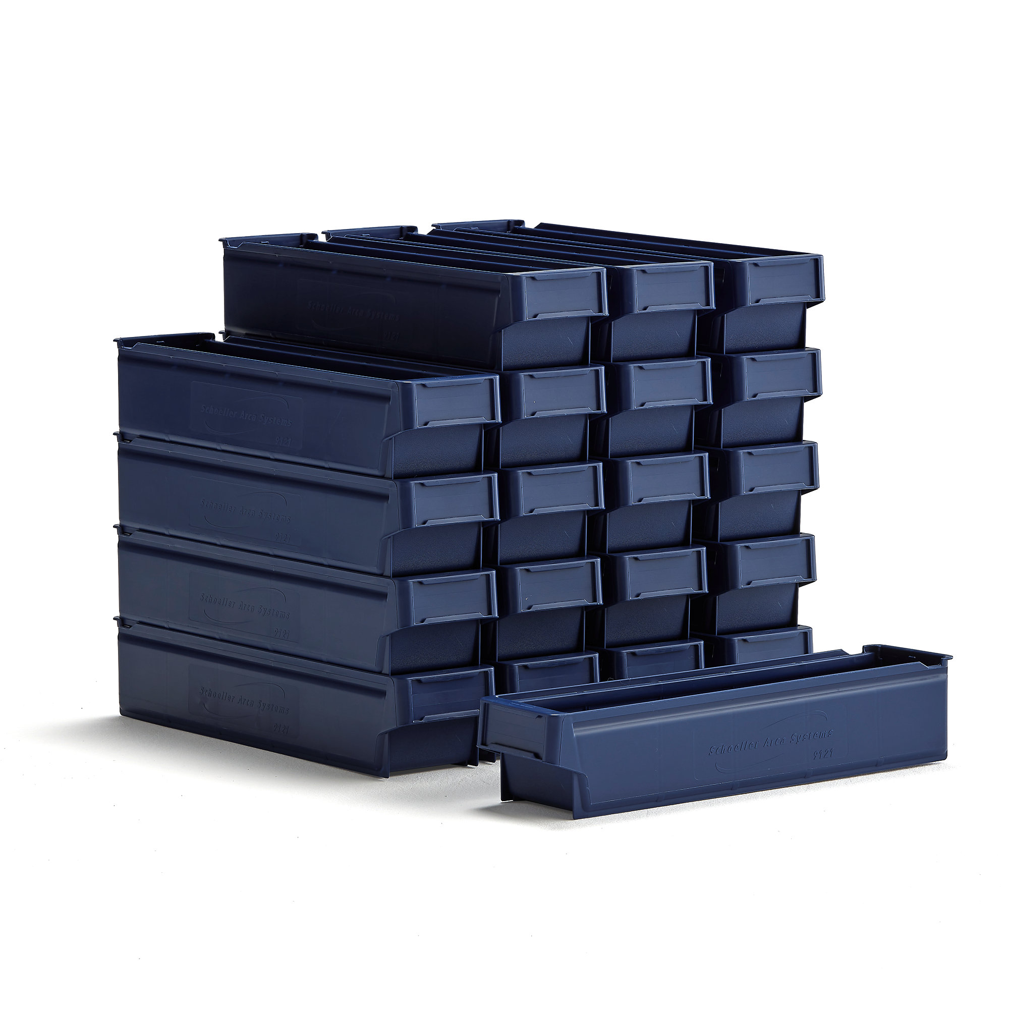 Úložné plastové boxy DETAIL, 500x115x100 mm, modré, 20 ks