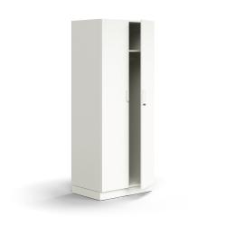 Uzamykateľný šatník QBUS, s tyčou na vešiaky, so soklom, 2020x800x570 mm, biela