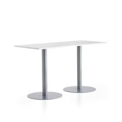 Barový stôl ALVA, 1800x800x1000 mm, strieborná, biela