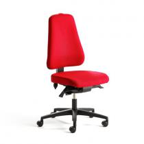 Kancelárska stolička Brighton, vysoká opierka, červená/čierny podstavec