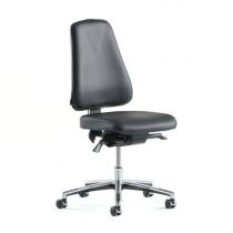 Kancelárska stolička ERGO koženná, čierna / chróm