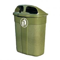 Vonkajší odpadkový kôš WALTER, 60 L, olivovo zelený