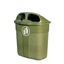 Vonkajší odpadkový kôš WALTER, 40 L, olivovo zelený