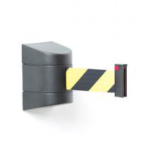 Nástenná bariérová kazeta, D 4600 mm, čierna, žlto-čierna páska