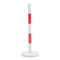 Kovový stĺpik, výška 1000 mm, bielo-červený