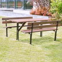 Záhradný stôl s lavicou Picnic, 1000x2050 mm, hnedý