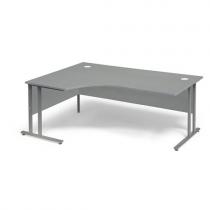 Rohový kancelársky pracovný stôl FLEXUS, ľavý, 1800x1200 mm, šedá