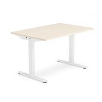 Kancelársky pracovný stôl MODULUS, T-rám, 1200x800 mm, breza/biela