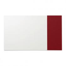 Bezrámová biela tabuľa Air 1490x1190mm + nástenka 500x1190mm, červená