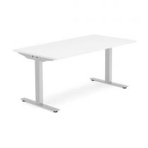 Kancelársky pracovný stôl MODULUS, T-rám, 1600x800 mm, biela/strieborná