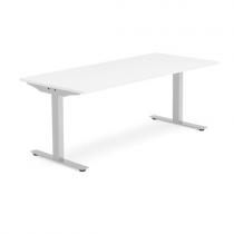 Kancelársky pracovný stôl MODULUS, T-rám, 1800x800 mm, biela/strieborná