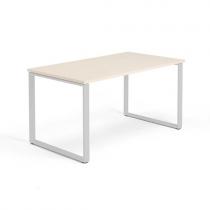 Kancelársky pracovný stôl MODULUS, O-rám, 1400x800 mm, breza/strieborná