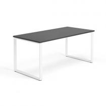 Kancelársky pracovný stôl MODULUS, O-rám, 1600x800 mm, čierna/biela
