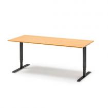 Výškovo nastaviteľný stôl Adeptus, 1800x800 mm, lam. buk/čierna