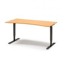 Výškovo nastaviteľný stôl Adeptus, 1600x800mm, buk/čierna