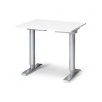 Kancelársky pracovný stôl Adeptus, nastaviteľný, 800x600 mm, biela/šedá
