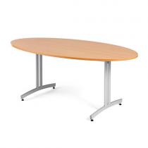 Jedálenský stôl SANNA, oválny, 1800x1000 mm, buk / šedá