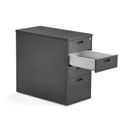 Kancelársky zásuvkový kontajner MODULUS, 4 zásuvky, uzamykateľný, čierna