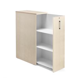 Bočná kancelárska skrinka MODULUS, pravá, uzamykateľná, breza